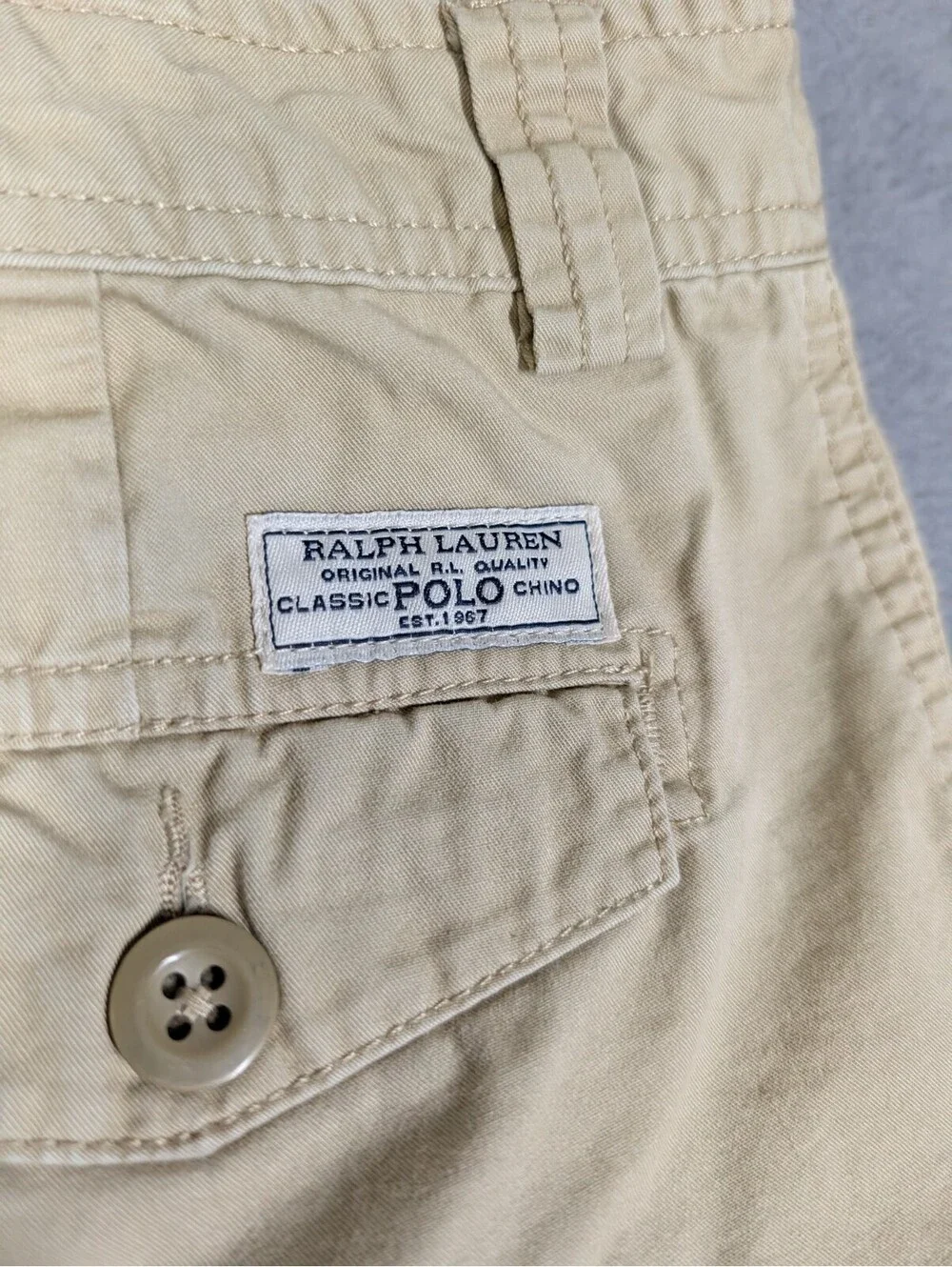 Polo Ralph Lauren Boys 16 Khaki Tan Cotton Cargo Shorts Classic Utility 6 Pocket